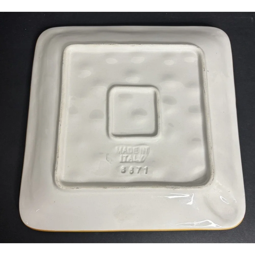 Vintage Cheese Plate Serving Dish Mouse Hand Painted Made in Italy Pottery